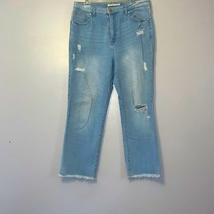Celebrity Pink Skinny Raw Hem Ripped 15/32 Jeans